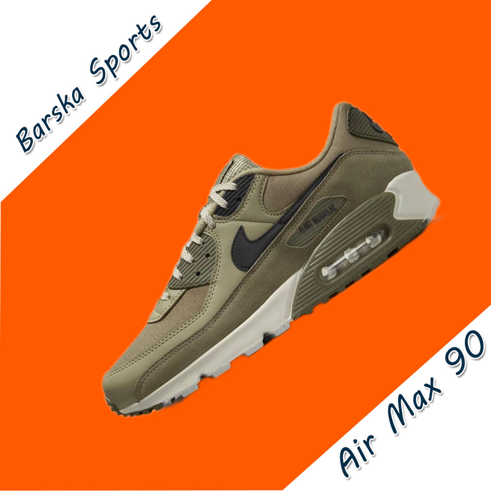 Nike New AIR MAX 90 Low Men's Sneakers Winter Breathable and comfortable casual shoes Anti-slip and wear resistant Green&Brown