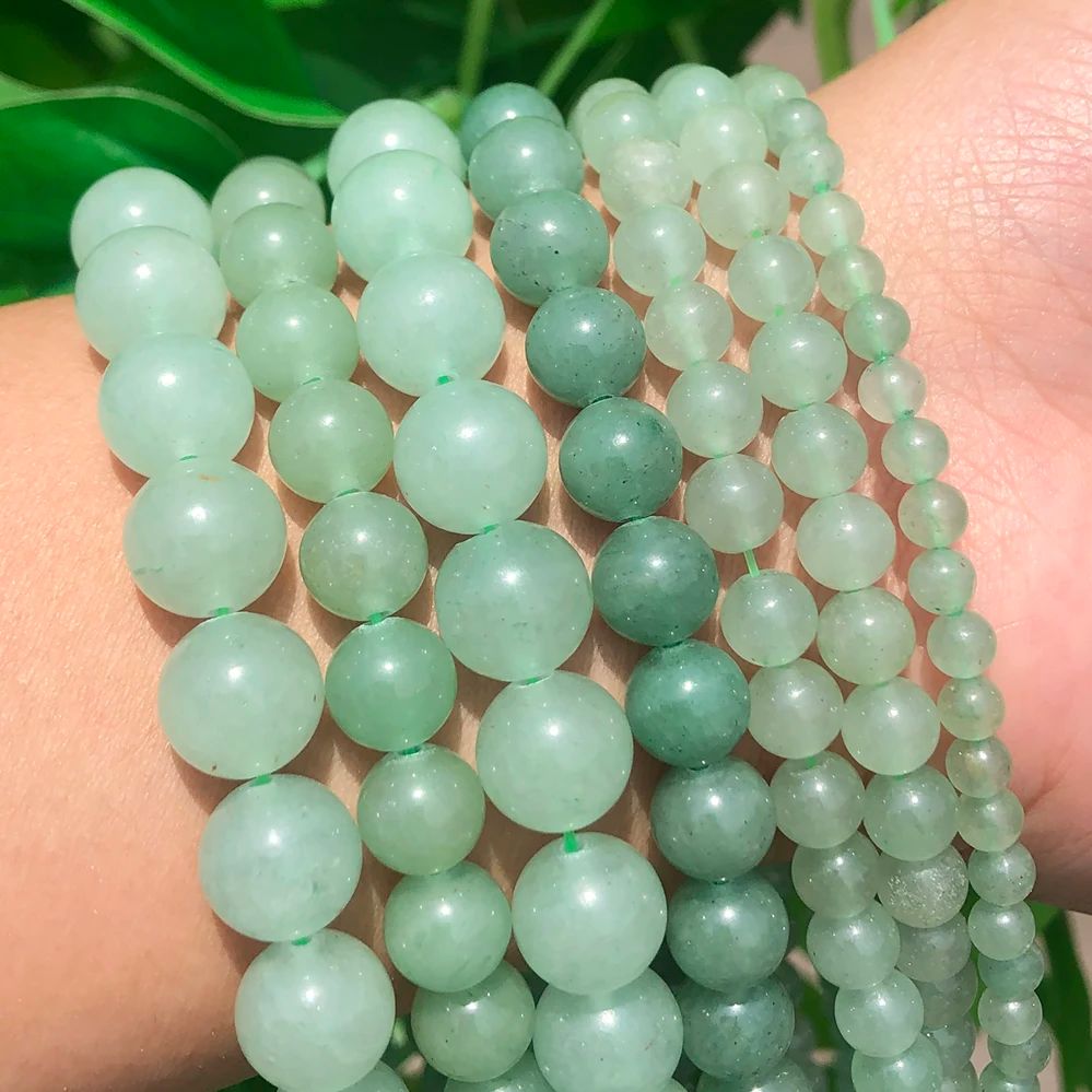 AAA Naturstein Grüner Aventurin Jade Perle Runde Lose Perlen Für Schmuck Machen DIY Armbänder Halskette 4 6 8 10 12 MM 15 Zoll