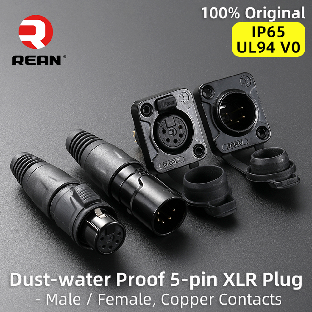 Neutrik's REAN IP65 5-контактные кабельные разъемы XLR Открытый водонепроницаемый микрофон, усилитель, микшер, вилка/розетка для кабеля фантомного питания