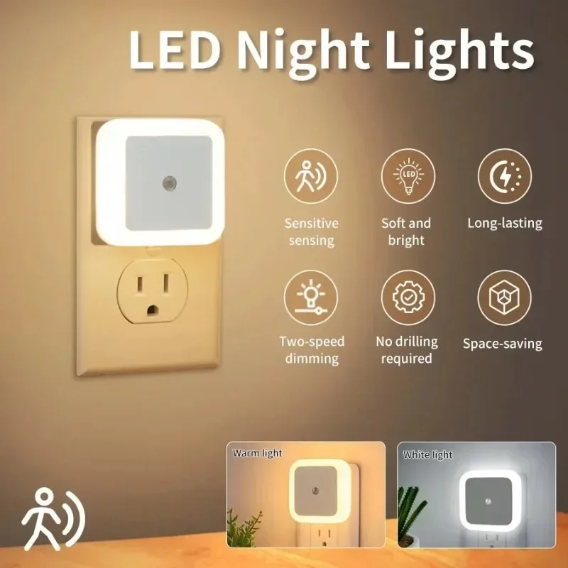 1/6PCS Drahtlose LED Nachtlicht Sensor Licht EU/UK Nacht lichter Größere Blende Für Kinder Zimmer schlafzimmer Dekoration Beleuchtung