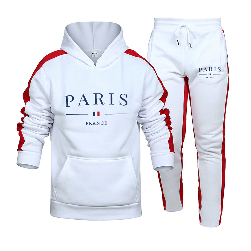 ฤดูใบไม้ร่วงฤดูหนาวผู้ชาย 2 ชิ้นกลางแจ้ง Mens ชุดขายร้อนกีฬา Sweatpants Hoodie แฟชั่นสบายๆสบายๆ