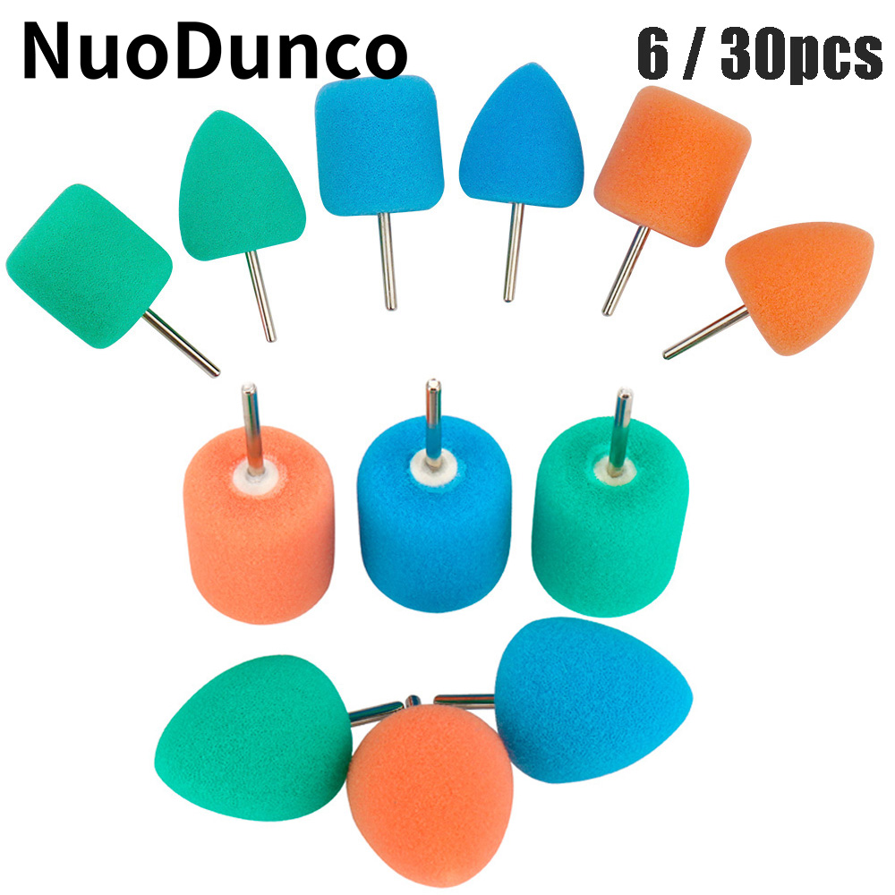 NuoDunco 6 Stück/30 Stück Set Mini-Polierschwamm, Auto-Kontur-Detaillierung, Polierpad für Dremel Rotary Metalloberflächen-Reinigungswerkzeug