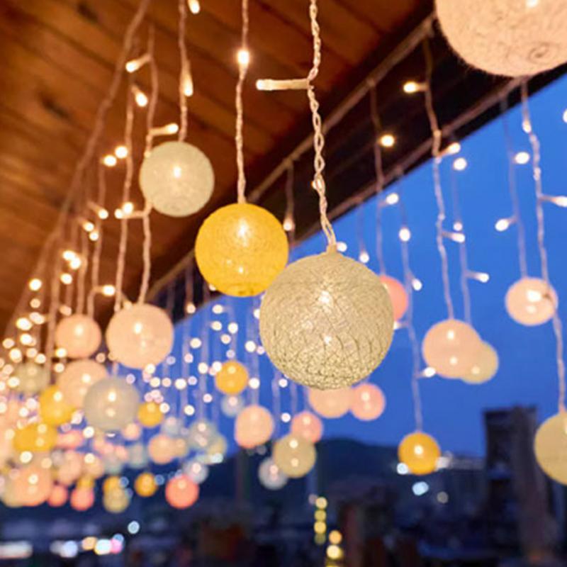 Globe String Lights 16 String Fairy Light Balls Indoor 96 Cotton Balls 8 trybów oświetlenia 3 metry Oświetlenie wewnętrzne i zewnętrzne