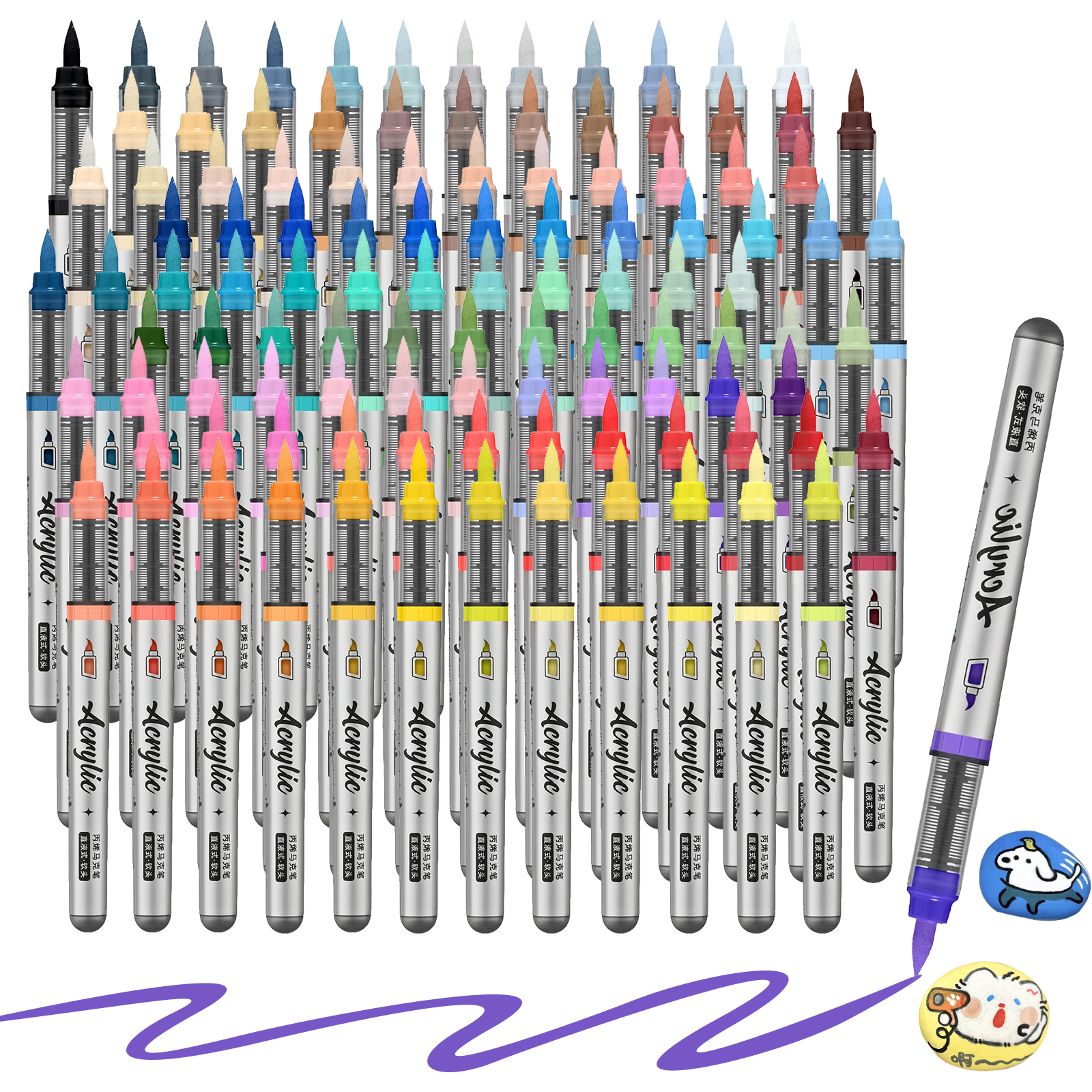 เครื่องหมายสีอะคริลิค, 12 ชิ้นปลายแปรงปากกาสีอะคริลิคชุด 9 Professional สี Series สําหรับ DIY และอุปกรณ์ศิลปะ