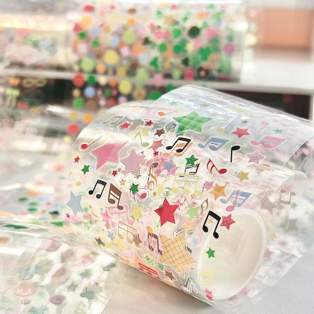 WAKAWAKA Doodle PET Sticker Tapes Salt Style Clover Stickers Glasses Idol Cards Scrapbook Journal DIY Decor Supplies