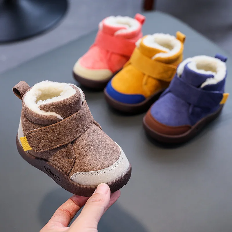 Botas de bebê da criança inverno meninos menina quente sapatos de neve do bebê de pelúcia fundo macio sapatos infantis do bebê recém-nascido tênis ao ar livre crianças botas