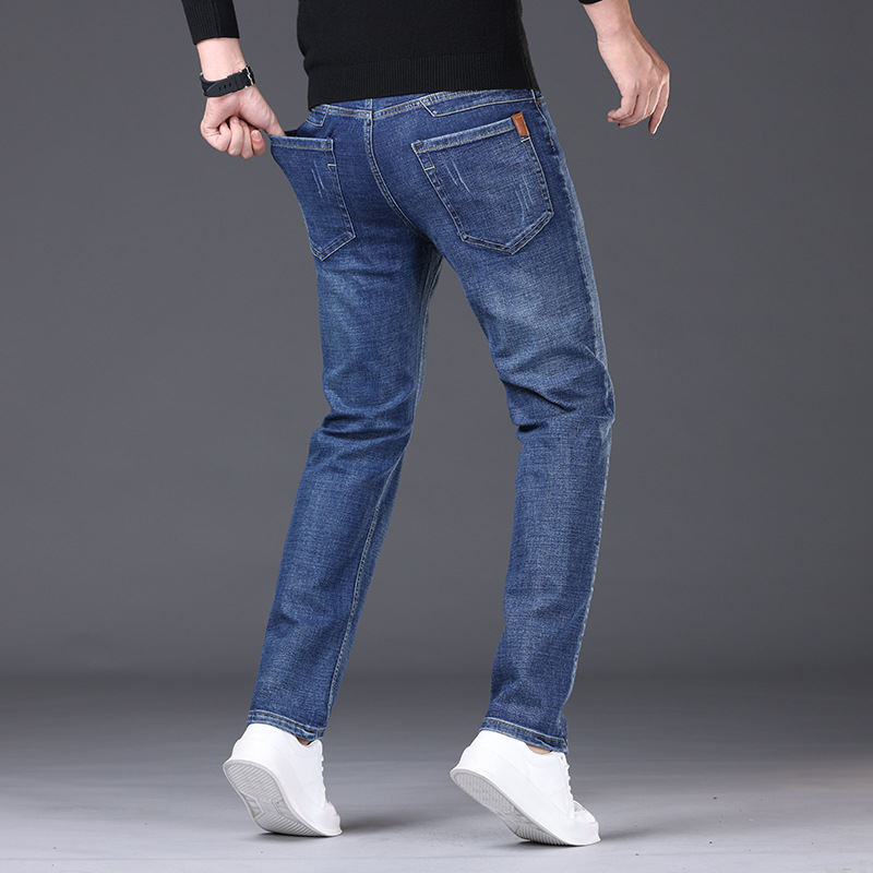 Celana Jeans Lurus Pria Fashion Pria 2026 Celana Slim Fit Baru yang Nyaman Celana Denim Bisnis Lembut Pakaian Merek Pria
