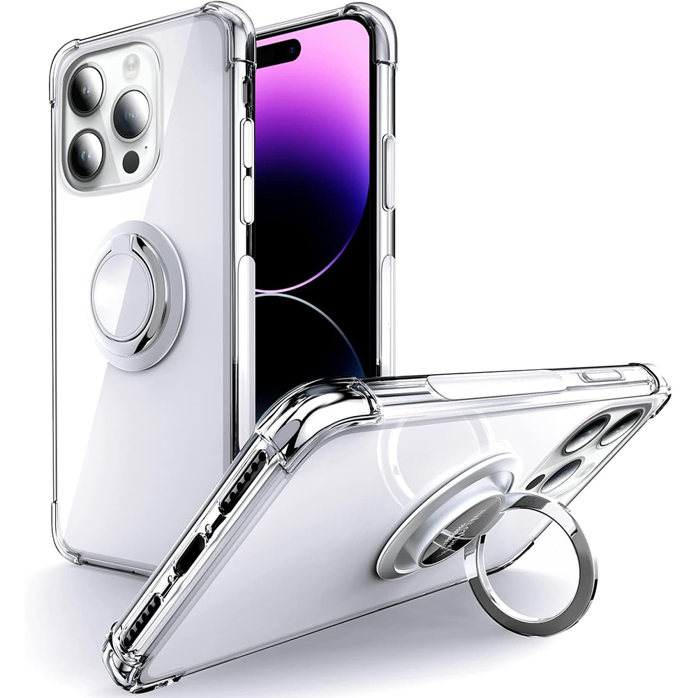 Transparente Ringhalter-Telefonhülle für iPhone 16 16E 13 12 Mini 15 14 11 Pro Max X XS XR 5 6 7 8 Plus Soft Shell stoßfeste Abdeckung