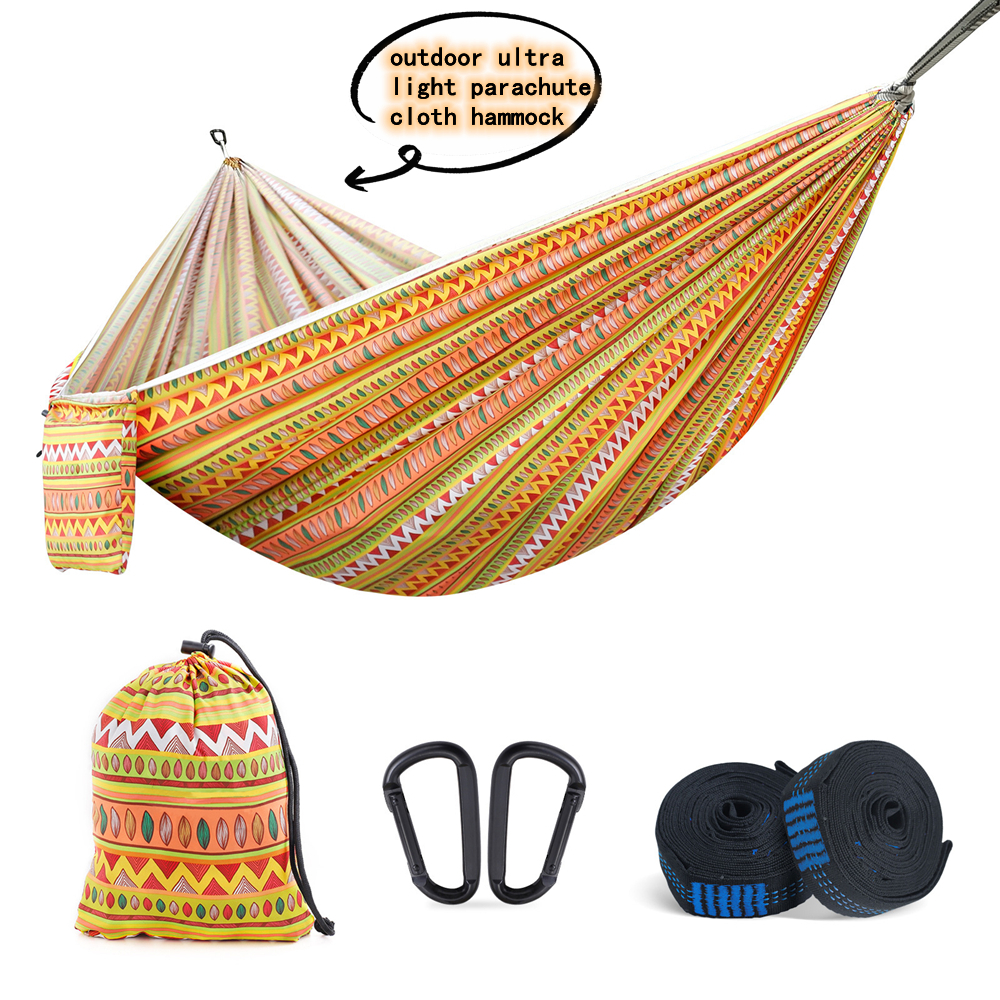 Tragbare Outdoor-Garten Hängematten schnell öffnen Fallschirm Stoff Doppel reise Camping schlafen hängende Hängematte Schaukel Natur wanderung
