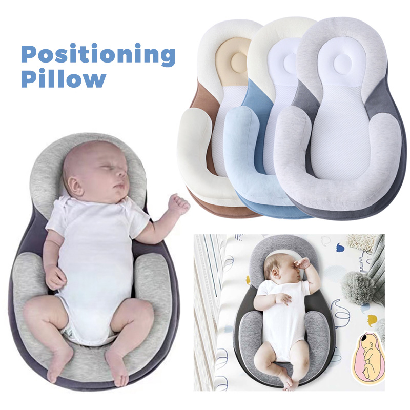 Travesseiro de dormir para bebês recém-nascidos, travesseiro anti-rolo e plano para viagem, colchão respirável infantil, almofada de algodão segura para evitar