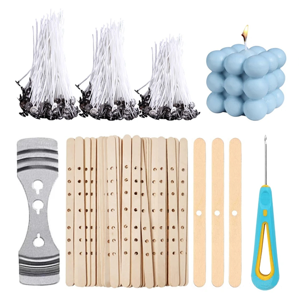 ผ้าฝ้ายเทียน Wick Wick วงเล็บซิลิโคน Punch Awl DIY เทียนของขวัญทําชุดใช้งานง่าย