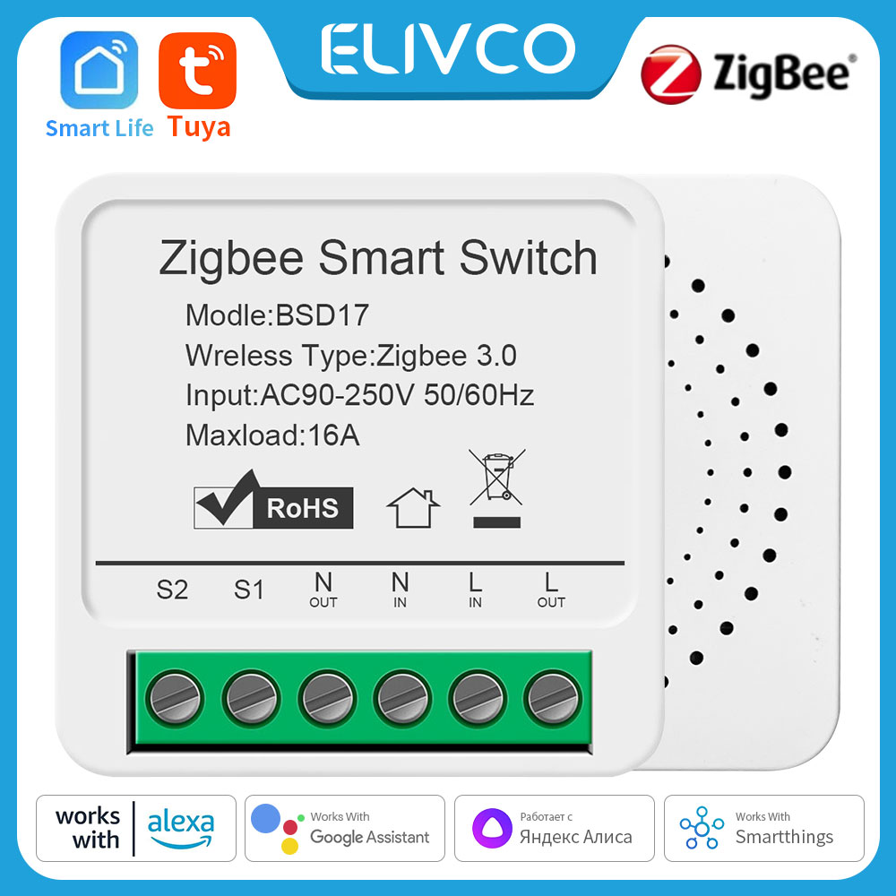 16A Tuya Zigbee スマート スイッチ モジュール サポート双方向制御スマート ライフ アプリ リモコン Alexa Google ホームと連携