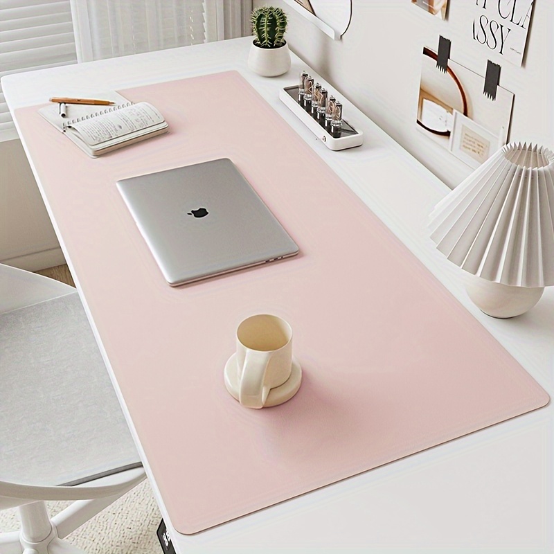 Tapis de table imperméable en simili cuir, grande taille, antidérapant, couleur unie, tapis de souris de bureau et de protection pour clavier, 1 pièce