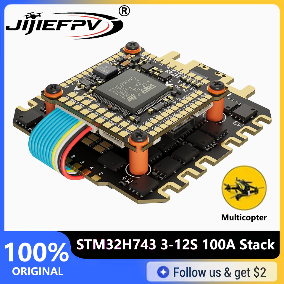 Op voorraad JIJIEFPV H743 Stack RC Betaflight Configureren 3-12S FPV 120A 4-in-1 ESC & FC Frame Drone