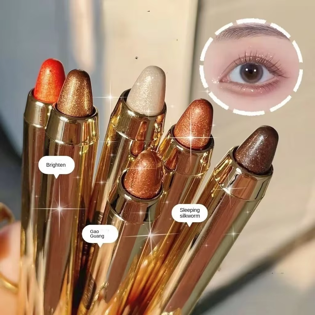 Dual-ended markeerstift oogschaduwpotlood parelmoer, delicaat, glinsterend, verhelderend, langdurig, niet-vlekkend oogschaduwstick