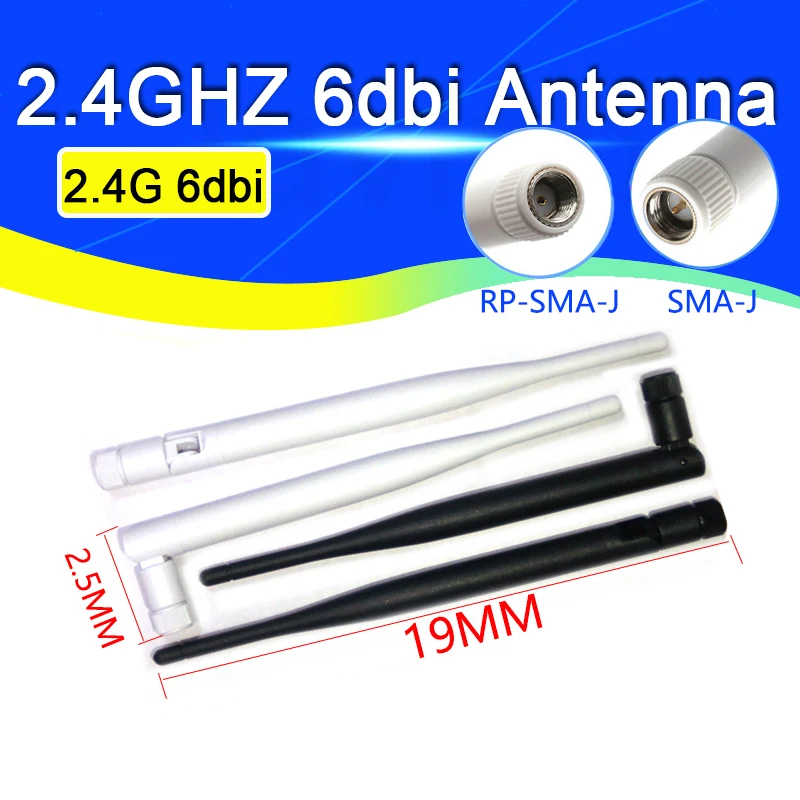 Antena WIFI Omni de 2,4 GHz y 6dBi, antena aérea de 2,4G, RP-SMA Bluetooty, conector de enrutador inalámbrico macho y hembra, IEEE WLAN/WiMAX/MIMO