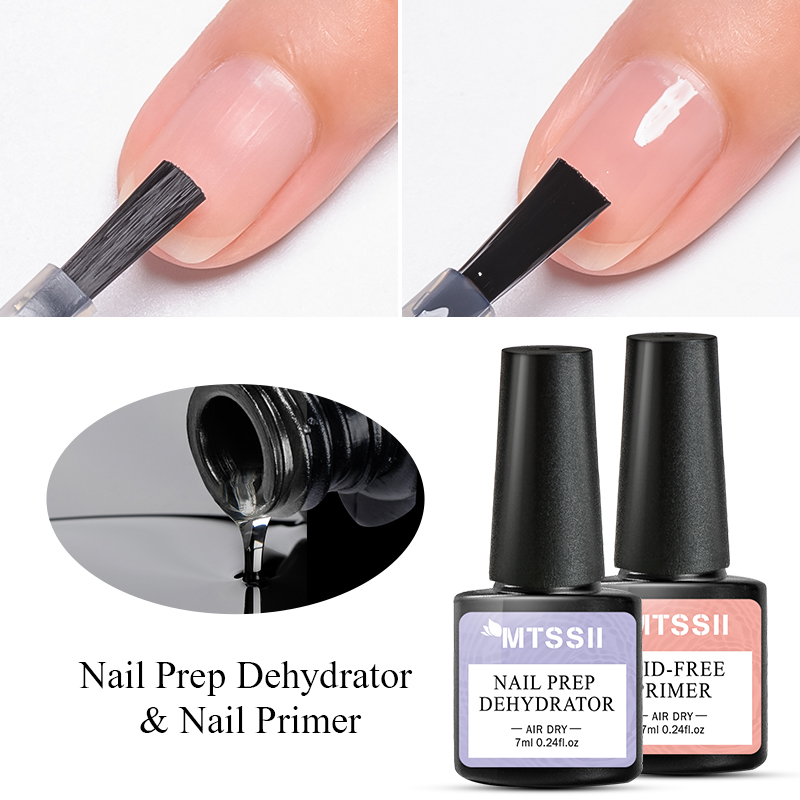 Mtssii 7ml desidratador de preparação de primer de unhas gel esmalte sem necessidade de lâmpada UV LED base top coat verniz de arte de unha manicure
