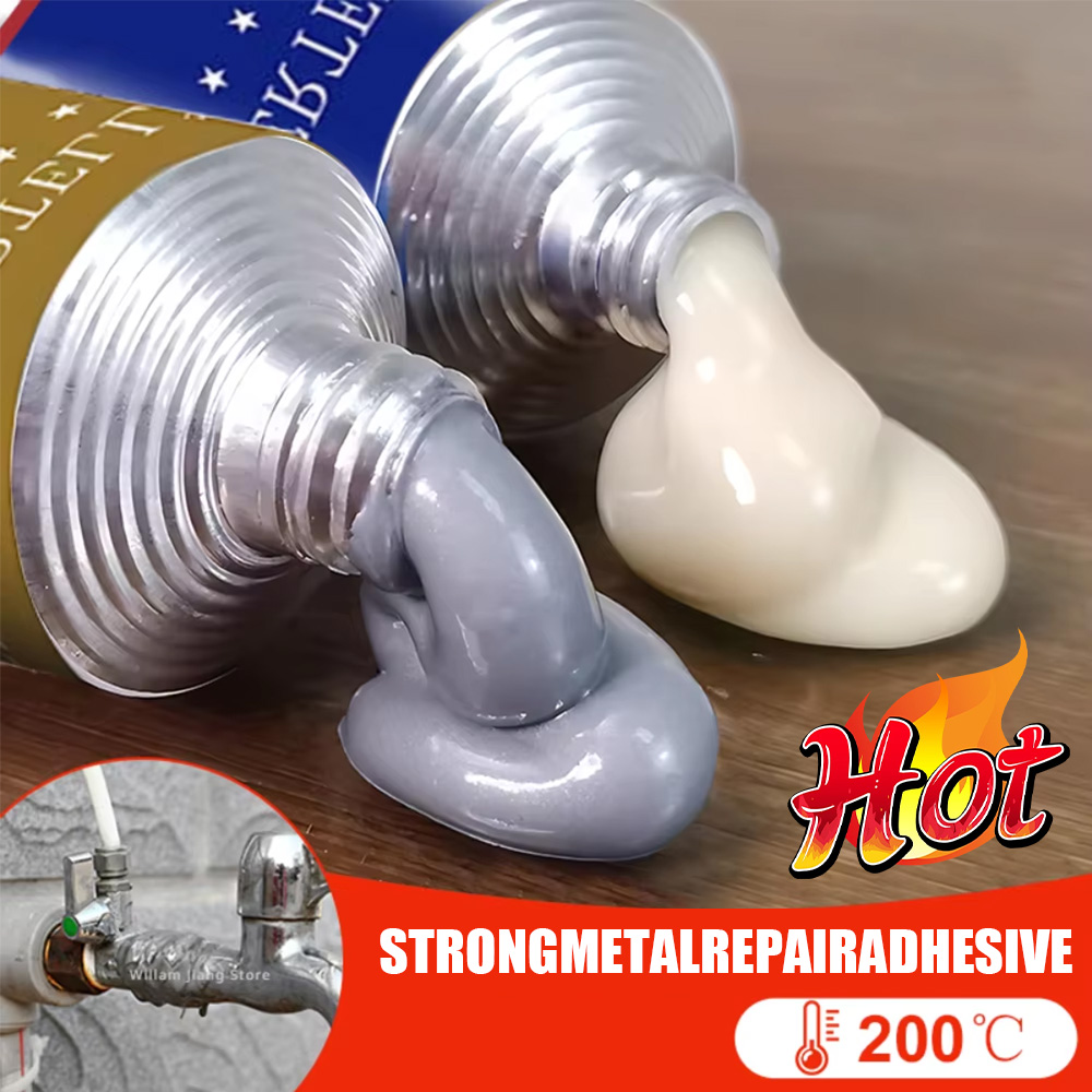 Pegamento de soldadura en frío, pegamento para reparación de metales, sellador AB resistente al calor, adhesivo de fundición para reparación de plástico mágico de alta resistencia, resina epoxi