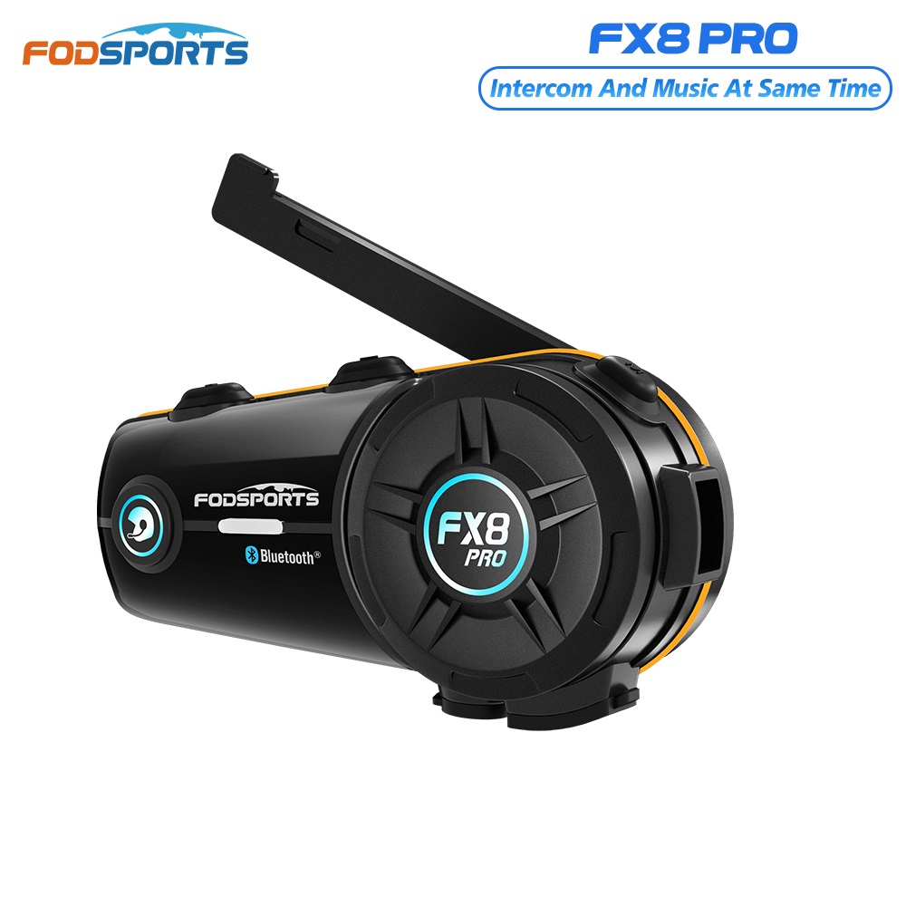 Fodsports FX8 Pro Motocicleta Bluetooth Intercomunicador Casco Auriculares 8 Rider 2000M Interfono,Música Compartir,Radio FM