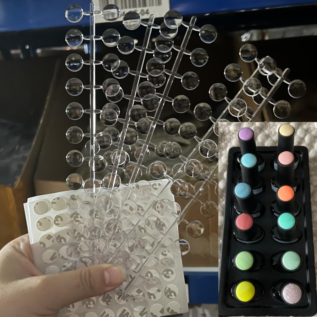 120 dots/Set UV Gel Polnisch Farbe Display Tisch Polka Dot Farbe Karte Nagel Display Board Runde Bean Swatches salon Zeigt Regal * &