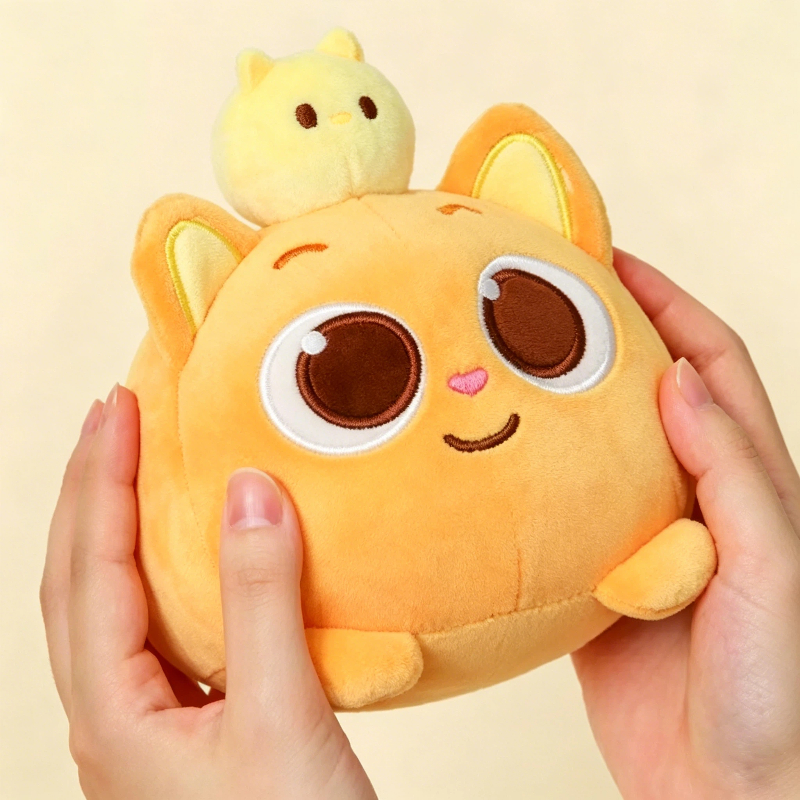 Brinquedo de Pelúcia Fofo Pinkfox Hogi Ninimo, Boneca de Gato Laranja Kawaii, Almofada de Pelúcia, Presentes de Aniversário