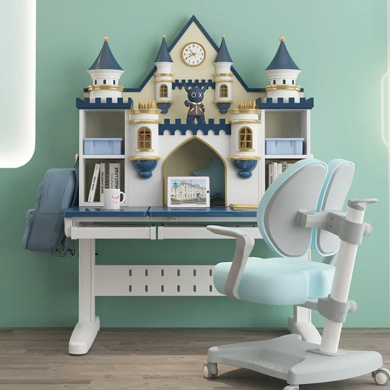 Massivholz-Kinder schreibtisch, Jungen schreibtisch, verstellbar für Grundschüler für Hausaufgaben, Schreibtische und Stühle