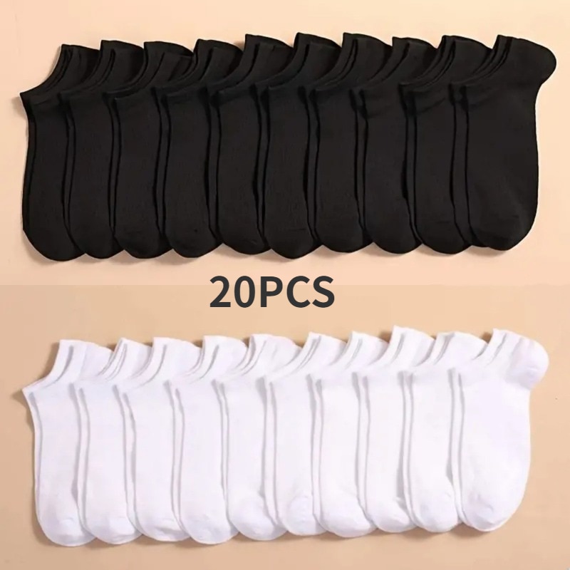 10 Paar lässige, einfarbige Unisex-Bootssocken, dünn, atmungsaktiv, bequem, geruchshemmend, schweißabsorbierend, niedrig geschnittene Söckchen für Männer und Frauen