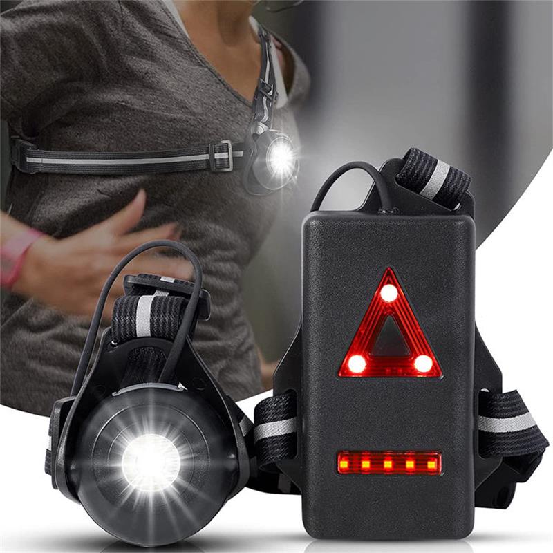 1pc Outdoor Nacht Lauf USB ChargingLights LED Brust Lampe Zurück Warnlicht für Camping Wandern Laufen Jogging Abenteuer