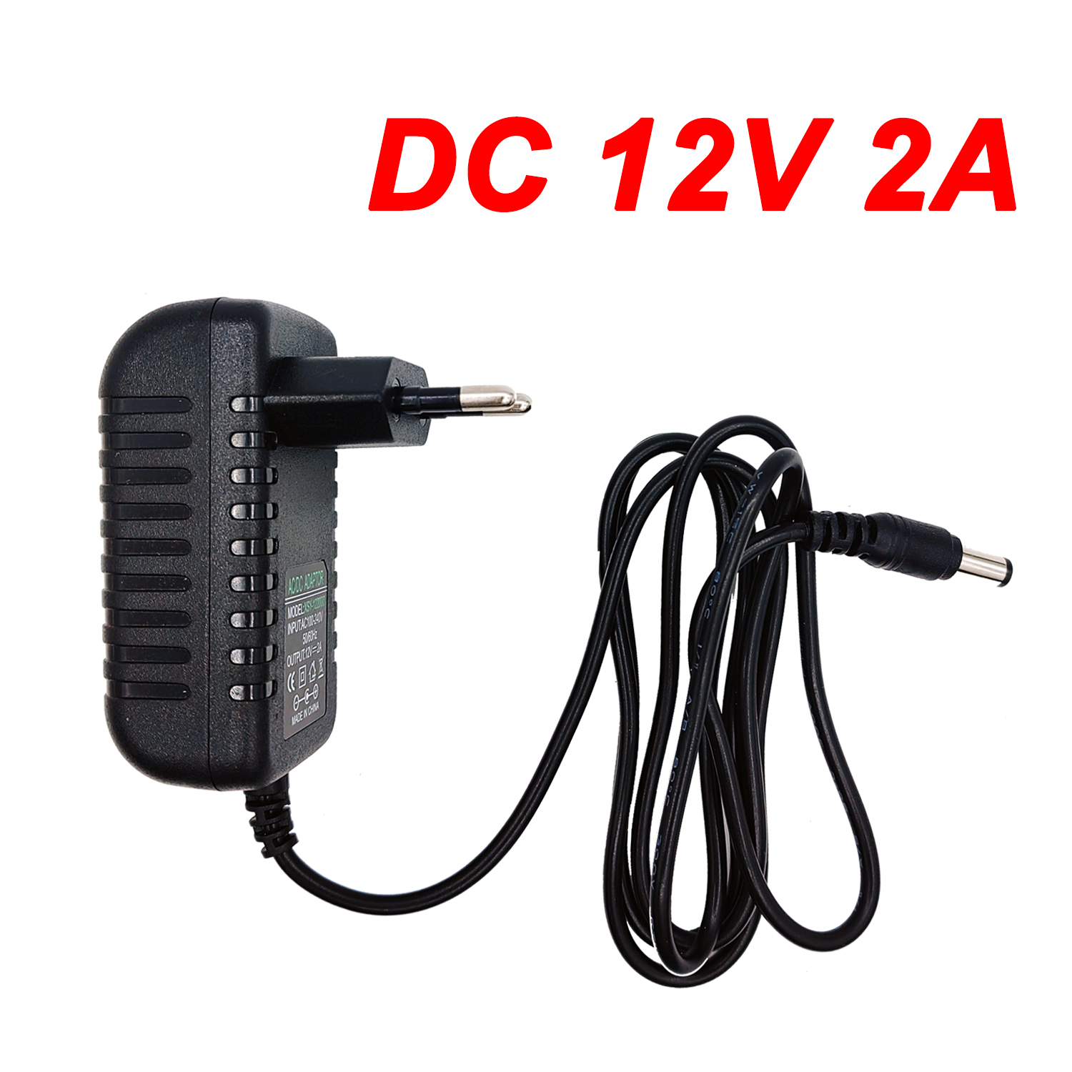 Zasilacz AC 100-240V Wejście DC Wyjście Ładowarka EU 12V Uniwersalny konwerter Wtyczka europejska do kamery DVR LED Robot LED DVR