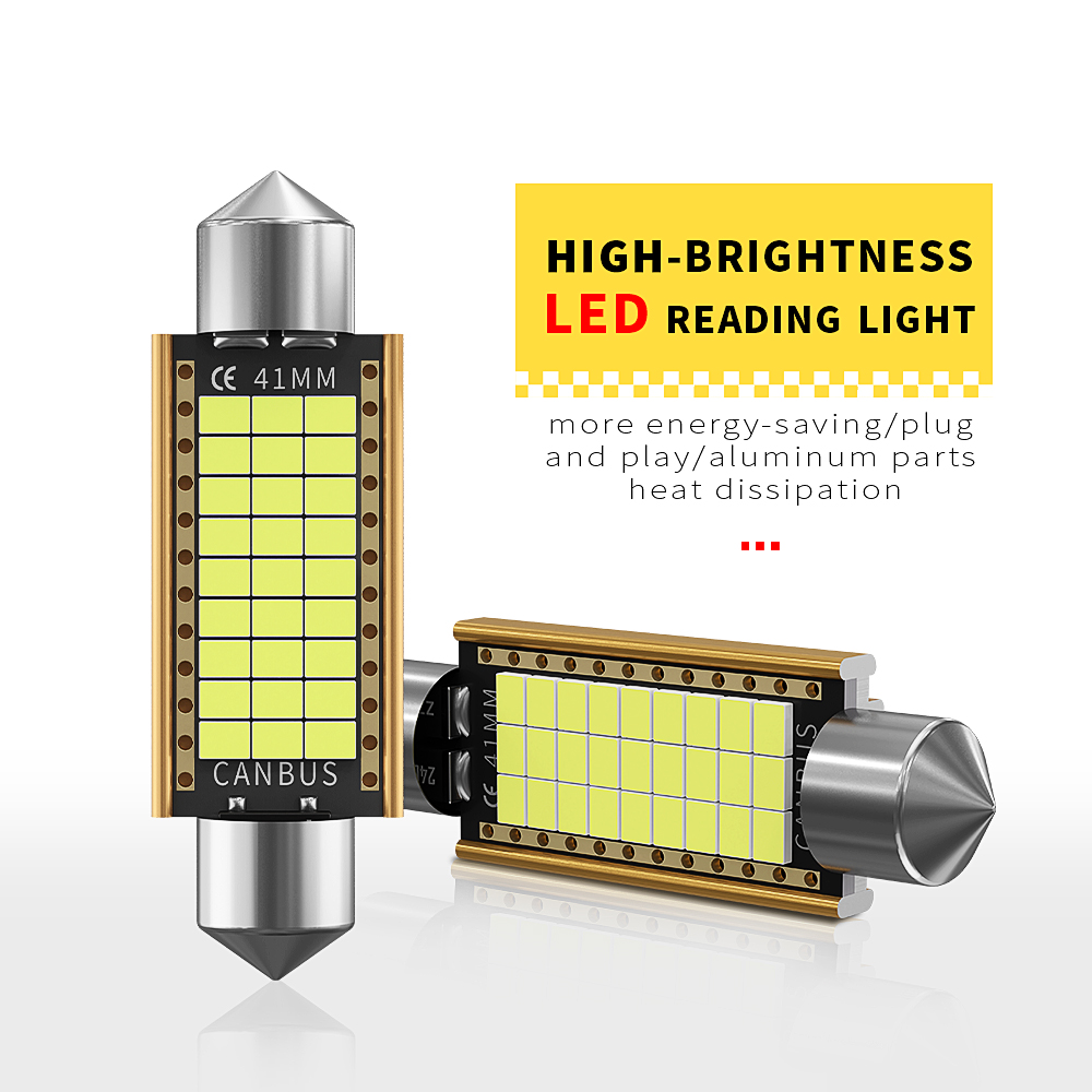 2X Nuove lampadine Canbus LED C5W 31 36 39 41mm C10W C3W Super Bright 3030SMD Nessun errore per interni auto Lettura a soffitto Luce di cupola 12V
