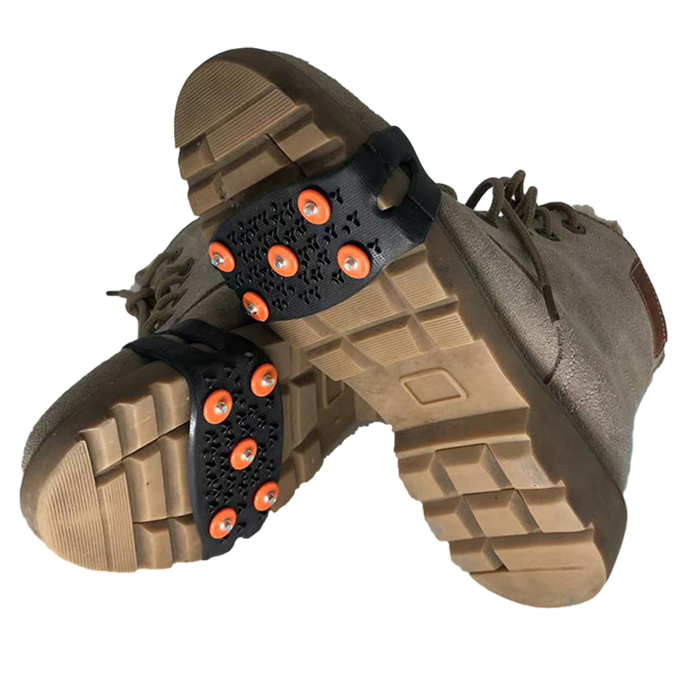 Crampones de escalada de 5 tachuelas antideslizantes, tacos de montañismo, cubiertas de zapatos Unisex, garra de nieve, accesorios para caminar y senderismo