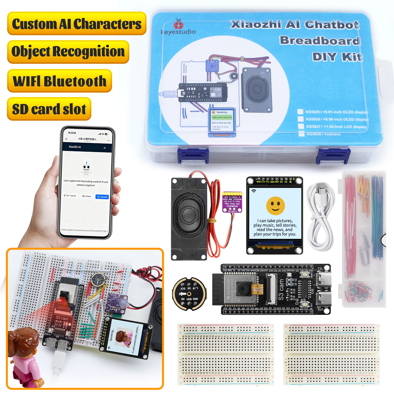 Xiao Zhi AI Chatbot DIY Kit met camera ESP32-S3 spraakassistent robot slimme speaker met TFT-scherm open source voor Arduino