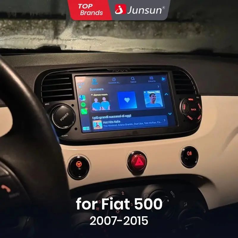 Junsun Android Radio Autoradio For FIAT 500 Abarth 2007-2015 Car Intelligent Systems for Apple Carplay Multimedia GPS RDS WIFI