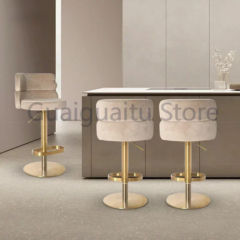 Design nórdico cadeira de bar café da manhã luxo barra levantamento ajustável cadeira jantar macio recepção cadeiras barra branco móveis salão beleza