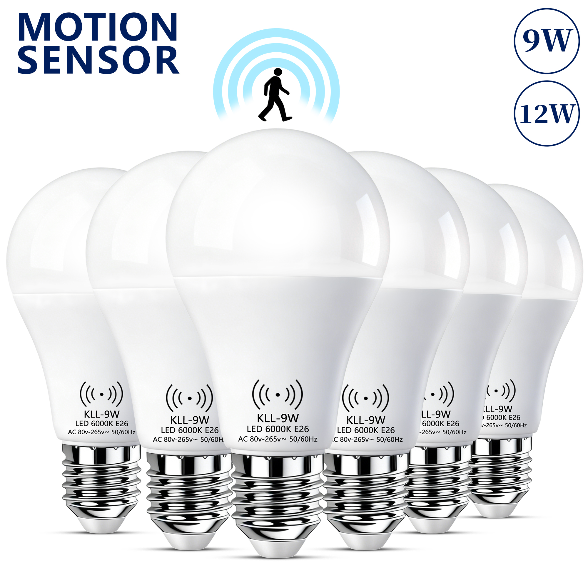 9W 12W人感センサーLED電球、夜明けから夕暮れまで自動点灯/消灯、冷光/暖光、庭、ポーチ、屋外照明用、5/10個入り
