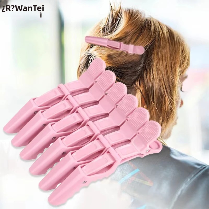 Pinzas para el cabello de cocodrilo, pinzas de peluquería, pinzas de sección, horquilla de cocodrilo para peluquero, herramientas de estilismo de salón, accesorios para el cabello, 6 uds.