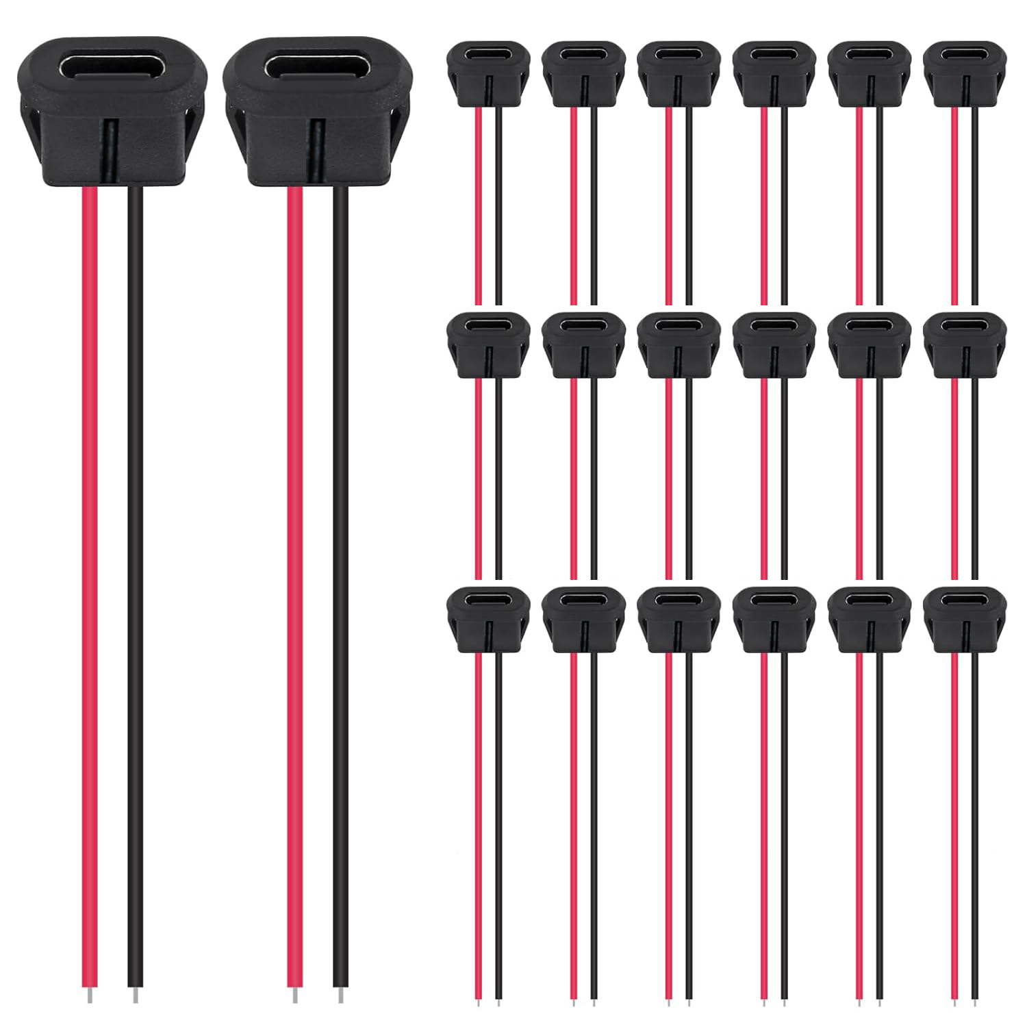 20 STKS Type-C Vrouwelijke Chassis 2 Pin Type-C Vrouwelijke Socket Connector Waterdichte Jack Vrouwelijke Poort Opladen met Kaart Gesp 3A USB-C