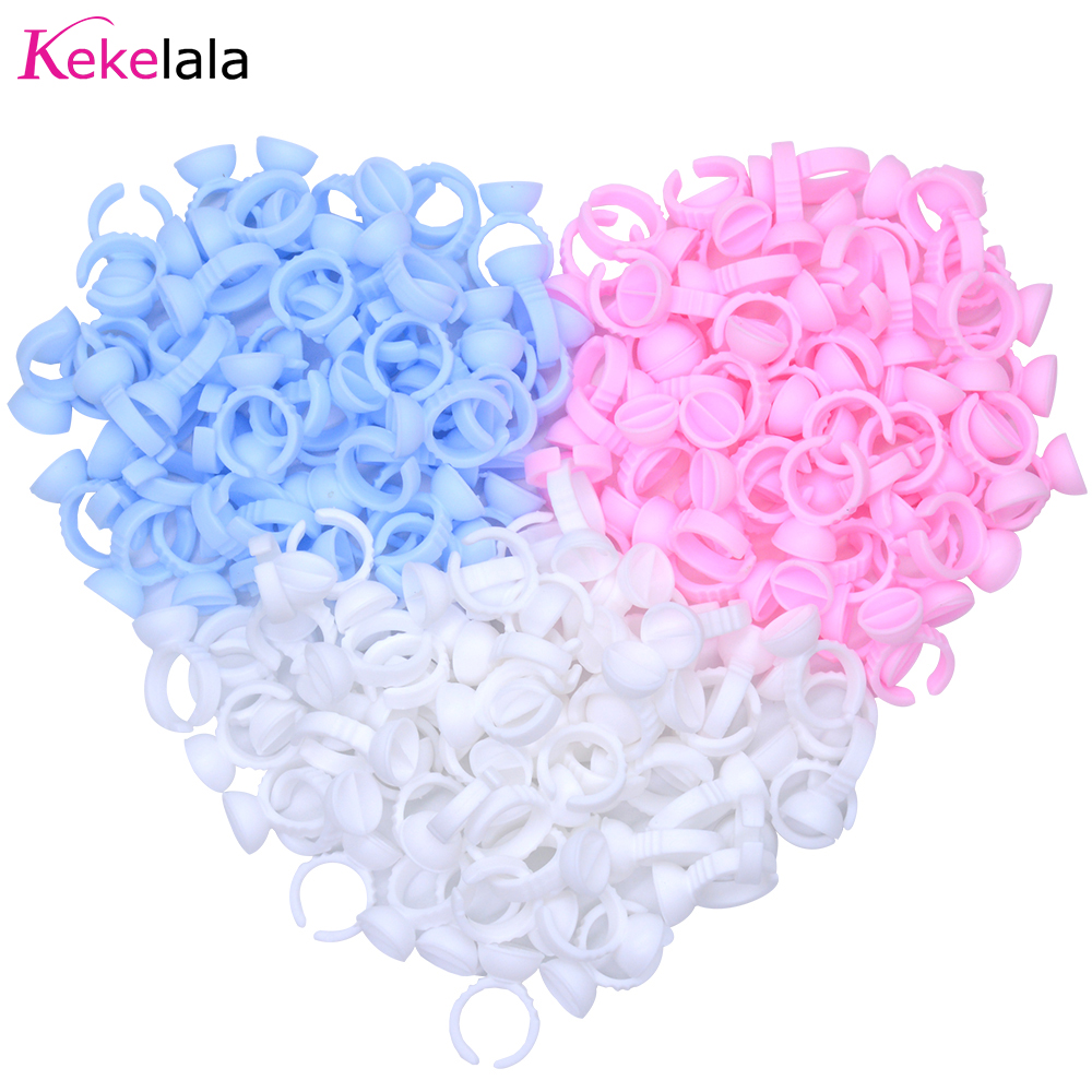 Kekelala 100 pièces anneau de colle en plastique blanc tasses pour Extension de cils Microblading support de pigment maquillage outils de beauté fournisseur