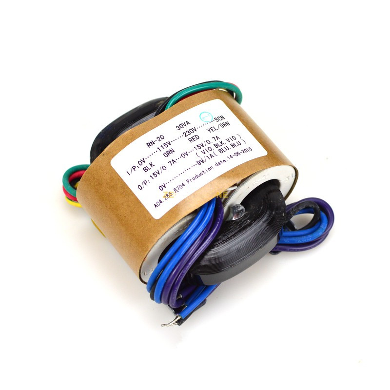 1pc R Type Transformer 30W 0V-115V-230V-SCN(Shielded Wire) 30VA Double 9V 12V 15V 18V 24V 79×68×40（mm）For Audiophile Design
