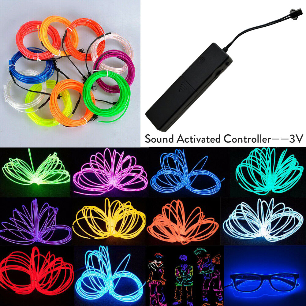 1m - 5m EL Wire LED Strip flessibile Neon 5V 3V 12V corda impermeabile per auto fai da te Party Room abbigliamento Home Decor rosso blu verde