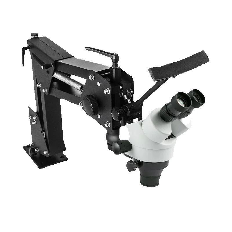 SucceBuy Micro Ingelegde Spiegel Multi-directionele Micro-instelling Microscoop Sieraden Gereedschap 0.7X-4.5X Super Clear Microscoop Vergrootglas