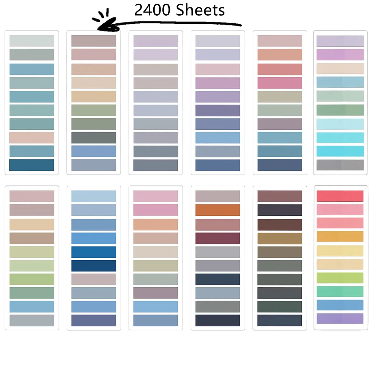 2400Pc Index Tabs Zelfklevende Paginamarkeringen Transparante Waterdichte Sticky Notes Classificeren Bestanden Vlaggen Geplaatst Het Planner Stickers