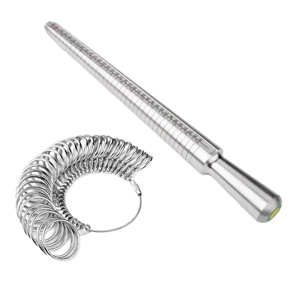 โลหะ HK/US/JP/UK/EU แหวน Sizer Mandrel แหวนขนาดเครื่องมือวัด Finger Gauge Kit เครื่องประดับขนาดเครื่องมือสําหรับผู้ชายผู้หญิงเหล็ก
