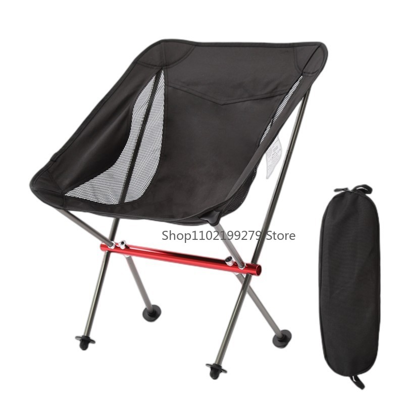 Tragbarer, zusammenklappbarer Campingstuhl, Vollaluminiumrahmen, kompakt, mit Tragetasche, Outdoor, Wandern, Angeln, Rucksackreisen
