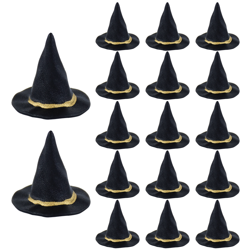 Mini sombrero de bruja, soporte de plástico para dulces, maceta, decoración de Fiesta Temática de Halloween, juguetes para niños, adorno de muñeca, casa de muñecas, artesanía en miniatura, 10 Uds.