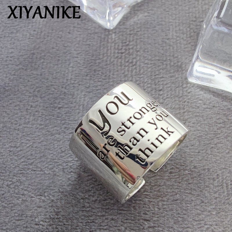 Xiyanike hip pop textura irregular anéis abertos largos para mulheres homens coreano moda punk jóias casal presente festa colheьц® же