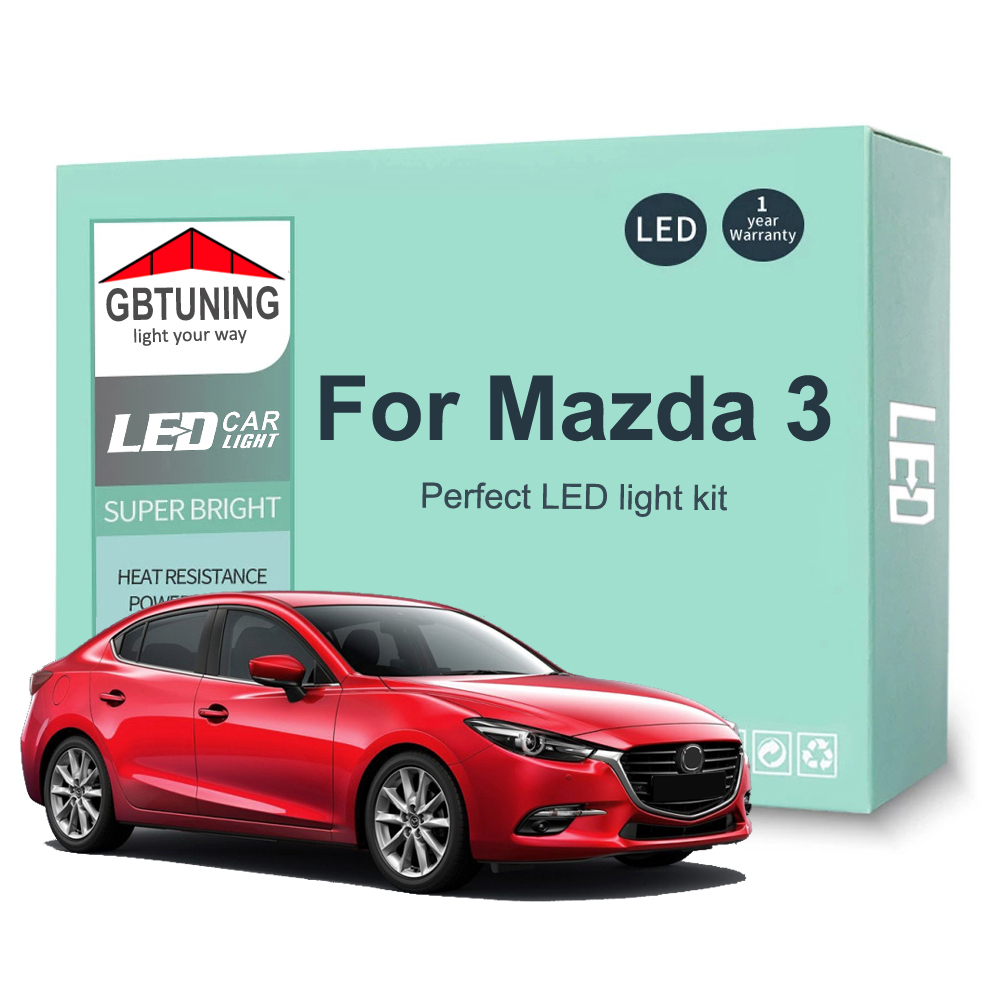 Zestaw żarówek LED do wnętrza Mazda 3 Mazda3 2004-2015 2016 2017 2018 2019 2020 2021 Samochodowa kopuła bagażnika Canbus Lampa samochodowa