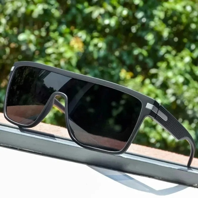 Lunettes de soleil polarisées pour hommes et femmes, carrées, surdimensionnées, Anti-éblouissement, miroir, UV400