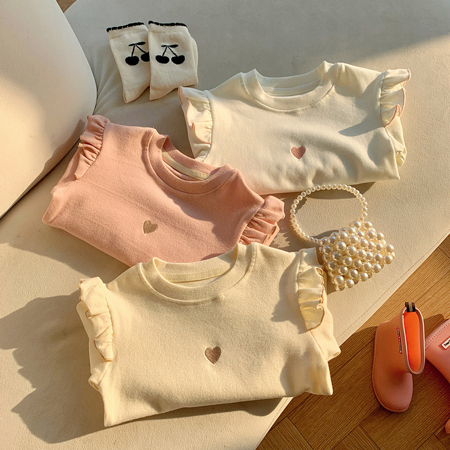Nueva camiseta para niños, suéter para niñas, modelos de primavera y otoño de manga larga, camisa de manga larga, suéter para niñas, camiseta larga