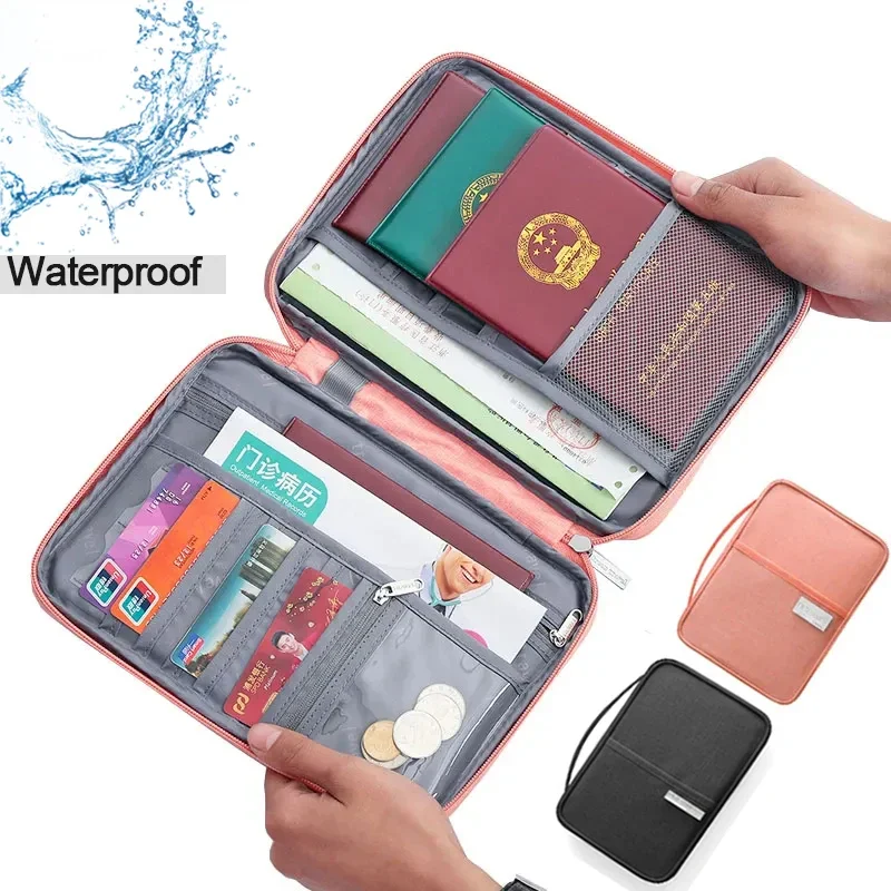 Unisex kobiety mężczyźni wodoodporne paszport podróże pokrywa uchwytu etui wielofunkcyjne rodzinne Organizer do dokumentów torba na akcesoria podróżne